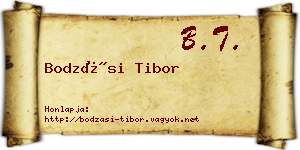Bodzási Tibor névjegykártya